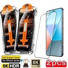 Yezodawee 全螢幕 HD 螢幕保護貼，附一鍵安裝器，相容於 Phone 16E/16/16 Plus/16 Pro/16 Pro Max、Phone 15/15 Plus/15 Pro/15 Pro Max、14/14 Plus/14 Pro/14 Pro Max 系列，防摔、防刮、觸感滑順、防指紋 - 無色 - 查看 43