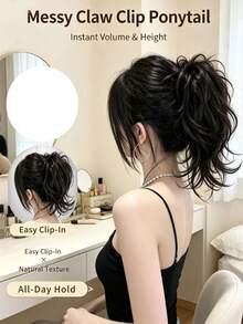 1pc Self-Wrapable Ponytail Hair Extension, High Crown Volume Hairpiece For Women, Invisible Hair Clip-In Hairpiece - Multicolor - View 4