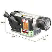 603 Pieces Vintage DV Camera Building Block Model, Interior Coffee Shop Scene, Assembled Building Block Nostalgic Camera Ornament, Adult High-Difficulty Assembly Toy, Creative Assembled Ornament Building Block For Boys - Multicolor - View 9