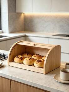 1 Piece Bread Storage Box With Smoothly Opening Curved Flip Lid, Large Capacity For Storing Various Breads, Breathable And Moisture-Proof, Compatible With All Kinds Of Kitchen Countertops. - Multicolor - View 1