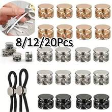 8/12/20Pcs No-Tie Shoelace Fasteners | Aluminum Alloy Spring Clips, Easy Installation, Cylindrical Dual-Hole Design, Anti-Slip Stopper, Suitable For Sports And Daily Footwear Metal Spring Rope Locks, Shoelaces, Backpacks, Drawstrings And Jacket Metal Adjustment Buckles - Multicolor - View 13