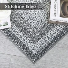 Techigher Modern Geometric Hallway Runner Rug, Washable Non Slip Kitchen Runner Mat, Soft Low Pile Runner Carpet For Entryway, Bedroom, Living Room - Grey - View 8
