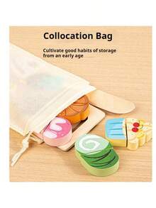 1 Set Of Pretend Simulation Fruit Kitchen Toys For Kids Cutting Game Children Early Educational Food Cognitive Role Play Wooden Toy - Multicolor - View 16