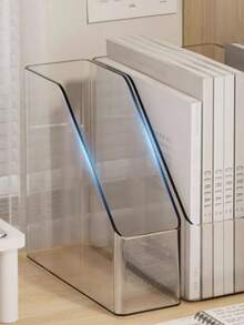 1-2pcs Transparent Acrylic Bookends/Book Storage Rack, File Organizer, Large Capacity Office Document/A4 Paper Desktop Storage Rack, Office Supplies Accessories, Desktop Organizer, Back To School Supplies, Suitable For Home, Study, School And Office - Multicolor - View 7