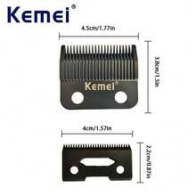 Kemei KM-2296 替換刀片,理髮器刀片,專業理髮器刀片,精密剪刀刀片,適用於電動理髮器 - 黑色 - 查看 9
