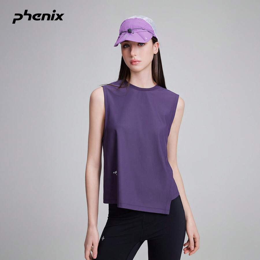 +Phenix Phoenix Women's 2026SS New Outdoor Sun Protection Asymmetrical Sleeveless Knit Tank Top - Mystic Purple - View 1