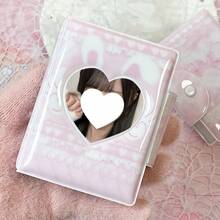 1 pieza Portafotos de conejo lindo, protector de tarjetas de fotos de ídolos de K-Pop, clip de tarjetas de fotos de conejo con alas de ángel rosa, material de PU, adecuado para tarjetas de álbum de ídolos de 3-3.5 pulgadas, almacenamiento de tarjetas de fotos de álbum de ídolos, personajes de anime, protector de tarjetas de fotos de personajes de juegos - Rosa - Ver 4