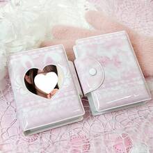 1 pieza Portafotos de conejo lindo, protector de tarjetas de fotos de ídolos de K-Pop, clip de tarjetas de fotos de conejo con alas de ángel rosa, material de PU, adecuado para tarjetas de álbum de ídolos de 3-3.5 pulgadas, almacenamiento de tarjetas de fotos de álbum de ídolos, personajes de anime, protector de tarjetas de fotos de personajes de juegos - Rosa - Ver 3