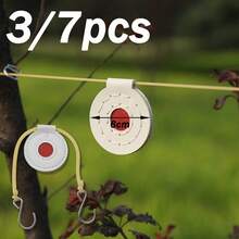 3/7pcs Outdoor Archery Target, With Elastic Band Target Can Be Hung On Tree Branches, Outdoor Competitive Archery Target, Holiday Gift Or Birthday Gift For Men And Women - White - View 1