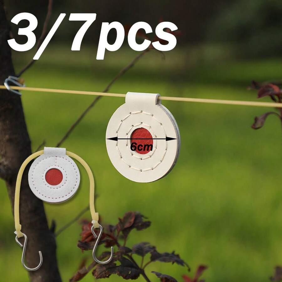 3/7pcs Outdoor Archery Target, With Elastic Band Target Can Be Hung On Tree Branches, Outdoor Competitive Archery Target, Holiday Gift Or Birthday Gift For Men And Women - White - View 1