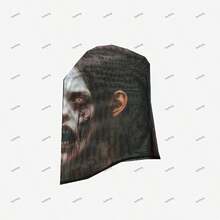 Halloween Bestseller Essential Prop "Bloody To The Max! - Machine Washable Breathable Head Cover" Glows In The Dark, Party Eye-Catcher, Soft Mesh Material, No Stuffiness Even During Long Cosplay! #HalloweenEssential #ElasticHeadCover #FunnyMask #CosplayEssential #BreathableComfort - Multicolor - View 5