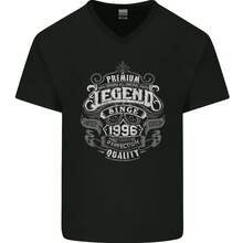 Premium Legend 29th Birthday 1996 Mens V-Neck Cotton T-Shirt - 款式 - 查看 1