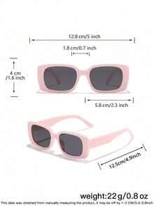 1PC Kids 9‑14Y Solid White Rectangle Frame PC Material Lightweight Minimalist Fashion Glasses For Summer Beach Daily Wear - Multicolor - View 11