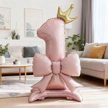 2pcs 42 Inch Blue Base Crown Number Foil Balloon With 21 Inch Pink Bow Balloon, Valentine's Day Birthday Wedding Party Gathering Decoration Balloons - View 19