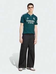 Adidas Men's REAL A JSY Short Sleeve Knit Collarless T-Shirt TJZ7205 - Dark Green - View 6