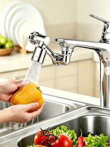 1440° Rotating Faucet Extension Nozzle, Water-Saving Kitchen Sink Extender, Robot Arm Design, Easy Installation, Compatible With Various Faucets, Perfect For Bathroom Washbasin, Kitchen Sink, Home Bathroom And Outdoor RV Sink, Practical Tool For Convenient Washing, Essential Modern Home Accessory, Upgrade Your Faucet, Ideal Choice For Holiday Gifts And Home Renovation - Multicolor - View 8
