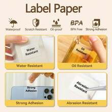 Marklife P50 Thermal Label Paper, White Transparent Round Self-Adhesive Stickers, Waterproof, Oil-Resistant, Scratch-Resistant, Suitable For P50 M220 M110 M120 Portable Printers - View 3