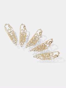 Kryxie 5pcs Luxurious Rhinestone Nail Rings Set, Perfect For Women Dance Performances, Parties And Gatherings - ring - View 6