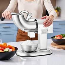 Ice Crusher Machine, 440lbs Per Hour Electric 4 Blades Snow Cone Maker, All Stainless Steel Shaved Ice Machine With Bowl And Cover, 350W 1400RPM Ice-Shaver For Home And Commercial Use, Silver - 350W 1400RPM - View 1