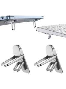 2 Peças Suporte Ergonômico Ajustável para Laptop, Elevador de Laptop Portátil, Adequado para Mesa de Escritório, Home Office e Viagem, Design de Fixação Segura, Economiza Espaço, Estável e Durável, Fácil Instalação - Visão 9