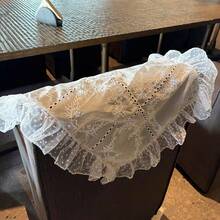 1/2/4件法式復古刺繡蕾絲餐墊，波點網紗荷葉邊鏤空花卉邊緣桌墊，餐桌裝飾攝影道具 - 彩色 - 查看 8