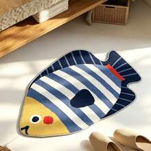 1pc Bathroom Rug, Short Plush Material With Unique Cute Fish Print Pattern, Artistic Contour Design, Place At Shower Doorway, Easy-To-Clean Home Decor Carpet, Enhances Home Experience. Soft Texture, Comfortable Foot Feel, Suitable For Bathroom, Sink Area, Entryway And More - Multicolor - View 10