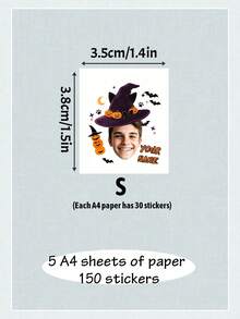 12-300pcs Custom Photo Temporary Tattoo, Personalized Halloween Fake Tattoo With Name, Spooky Witch Bat Pumpkin Party Style, Customized Portrait Body Sticker, Customizable Picture & Name Halloween Party Favor, Costume Event Decor, Unique Holiday Gift - Rust - View 15