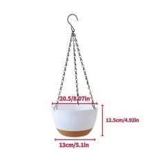 4pcs Mixed Plastic Hanging Planters, Includes 2pcs Plastic Planters + 2pcs Chains, For Indoor Plants, Indoor/Outdoor Hanging Flower Baskets, With Drainage Holes, Suitable For Garden, Porch And Other Flower Planting, Planting Tools, Container Accessories, Hanging Planters - New Model - View 4
