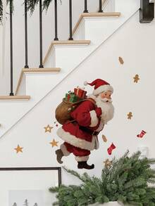 Multiple Sets Of Fun Santa Wall Stickers, PVC, Removable, Self-Adhesive, No Residue. Christmas Multi-Elements DIY For Living Room, Doors, Fireplace, Windows, Glass, Home, Classroom, Party, And Holiday Decorations. - Wall Stickers - View 8