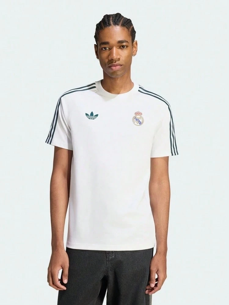 Adidas Men's REAL OG TEE Short Sleeve Knit Collarless T-Shirt TKY9477 - White - View 1