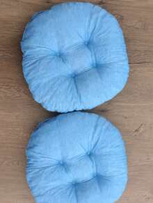 Made In Turkey 38cm Round Tufted Chair Cushion, Soft Thick Seat Pad, Available In 2PCS & 4PCS Sets For Dining Chairs, Kitchen, Floor & Home Decor - Dusty Blue - View 7