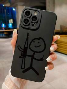 Emoticon Painted Anti-Drop Precision Hole Black Fashion Minimalist Anti-Drop Phone Case Compatible With Ip 17 Ip 17 Pro Ip 17 Promax Ip16/Ip 15 XR /7/8 /Ip 16 Promax /Ip 13 Case/Caseiphone15Promax/12PROMAX/13PROMAX/14PROMAX 13 14 11 12p14 Women P11 Soft Shell P12 Anti-Drop XS.XR /78P.78GES2 Compatible Galaxy S25/S25PLUS/S25 Ultra/A16/A36/A26/A56/A50/A12/A32/A52/A72/A51/A21S/A13/A14/S24/S24PLUS/S24Ultra/S20/S23/S22/A53/S20FE/S21 Anti-Drop Phone Protective Case - Multicolor - View 1