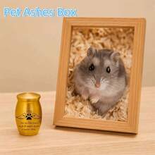 Mini Pet Cremation Urn With Paw Print, Dustproof Sealed Box For Dog Cat Ashes, Creative Funeral Memorial Keepsake Container With Lid - Multicolor - View 2