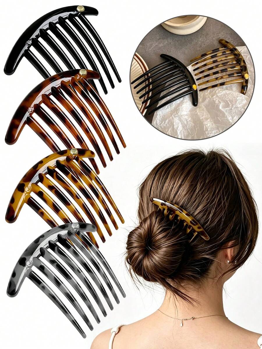 3/1pc French Hair Comb, Women's Bun Styling Tool, INS Style, All Season Essential, Commute/Date/Daily Fashion Hair Accessory, Hair Bun Extension