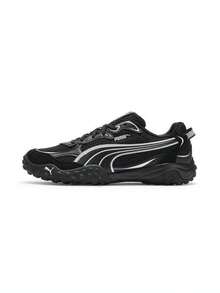 Puma Unisex-Rollcat-Black-Dark Gray-Silver Sports Casual Shoes Low-Top 40878403 - Black and White - View 1