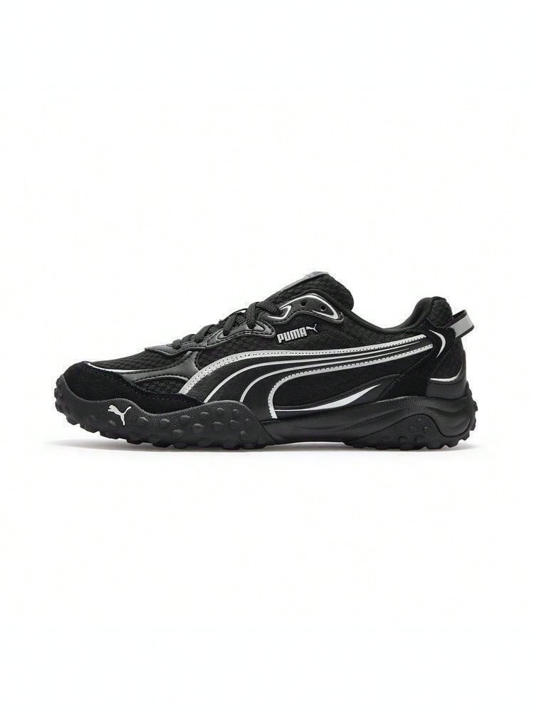 Puma Unisex-Rollcat-Black-Dark Gray-Silver Sports Casual Shoes Low-Top 40878403 - Black and White - View 1