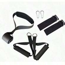 Fitness Cable Machine Attachments Kit 10Pcs , Tricep Rope, Exercise Handles, Ankle Cuffs, Door Anchor, Carabiner Clips For Gym Training - A - View 8