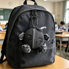 1 pièce Porte-clés en denim noir ARIRANG BT/S, pendentif créatif convenant pour sac à dos, sac à main, clés de voiture - Roux - Voir 2