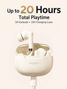 PHILIPS TAT2020 True Wireless Earbuds, Daya Tahan Baterai 20 Jam dengan Kotak Pengisian Daya, Bluetooth 6.0, Driver Bass Dinamis 13mm, Mikrofon Ganda untuk Panggilan Jernih, Kontrol Sentuh, Earphone Bluetooth In-Ear, Cocok untuk Musik, Kerja, Perjalanan, Komuter, dan Penggunaan Sehari-hari - View 2