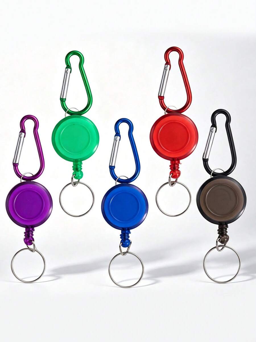 This 3in1 Portable Telescopic Card Holder/Keychain Combines Telescopic Pen Clip,Carabiner/Card Roll,Hook Remover,Tools,Suspension Rope Equipment. - Multicolor - View 1