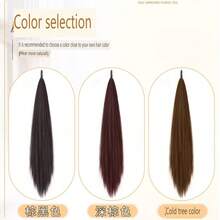 Magic Wand Ponytail Hair Extension For Women, Low Ponytail Long Straight Hair, Big Wavy Curly Hair, Natural Ponytail Short Braid Hair Accessory - Coffee Brown - View 5
