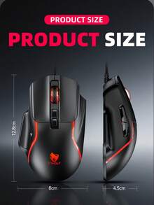 T-WOLF Mouse Gaming Mekanik 7 Tombol RGB Backlit Berkabel dengan Driver yang Dapat Diprogram Makro, Mouse untuk Bisnis dan Kantor dengan Pencahayaan LED Warna-warni - View 9