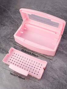 RANCAI 1pc Nail Tool Disinfection Box, Plastic Disinfection Tray, Plastic Cleaning Disinfection Box Storage Organizer, Suitable For Nails, Tweezers, Eyelash Extensions, Hair Salon, Spa And Nail Clippers Tools. - Multicolor - View 9