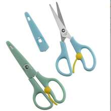 1pc Stainless Steel Scissors With Spring-Loaded Handle, Effortless Cutting, Round Tip, For Home Sewing, Craft, Document Cutting And Art Work - Multicolor - View 2