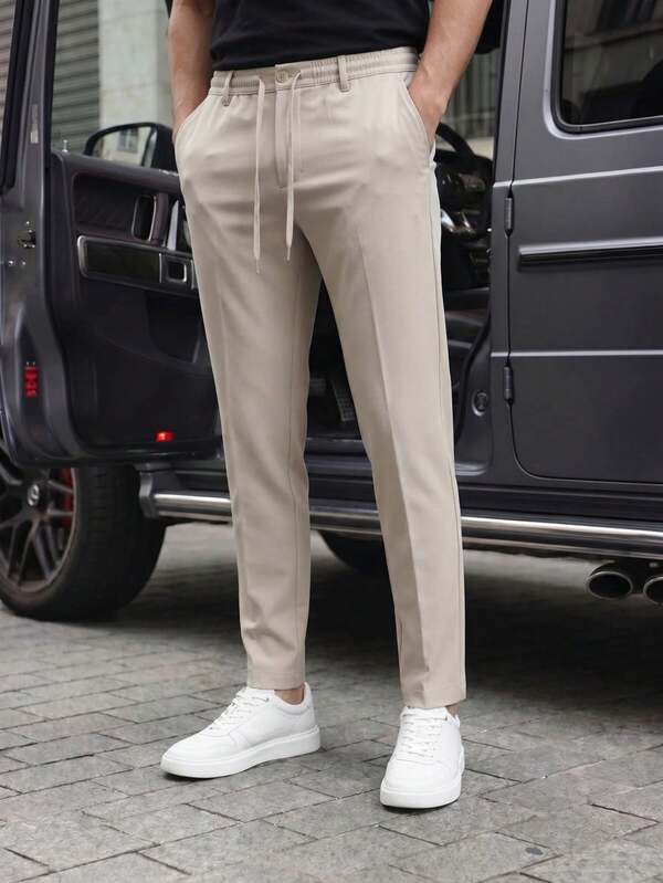 Men's Comfortable Slim Fit Jogger Trousers With Elastic Waist Pants