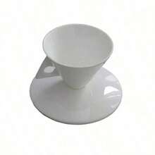 INS Light Luxury Bone China Cone Type ESPRESSO SHOT Cup Ceramic Pyramid Small Black Coffee Mug And Saucer Sets Demitasse Teacup - White - View 6