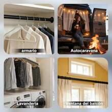 ZFULVO Barras de armario para colgar ropa, Negro43-71cm ajustables sin escalonamientos, de metal resistente de 1, 3 pulgadas de diámetro, para guardarropas, baños, ventanas y lavandería - Multicolor - Ver 8