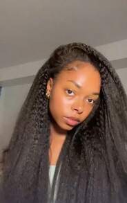 SHINEHAIR 3-In-1 Curly Wig For Women – 200% Hair Density, Naturally Yaki Straight Texture, Glueless – Invisible Headband With Drawstring – Natural Color – Wig With Headband For Everyday Wear Beginner Friendly - Yaki Straight Half Wig - View 9