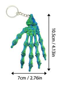 3D Skull Keychain, Halloween Accessory, Fun Skull Keychain, Keychain Bag Pendant, Perfect For Halloween Party And Daily Wear, Ideal Gift For Friends And Family, Decorative Pendant - Multicolor - View 12