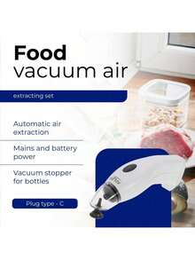 Adler Vacuum Pump With Sealing Bags Set, Handheld Vacuum Sealer, Food Vacuum Pump Kit - Reusable Bags, Portable, Extends Freshness - White - View 3
